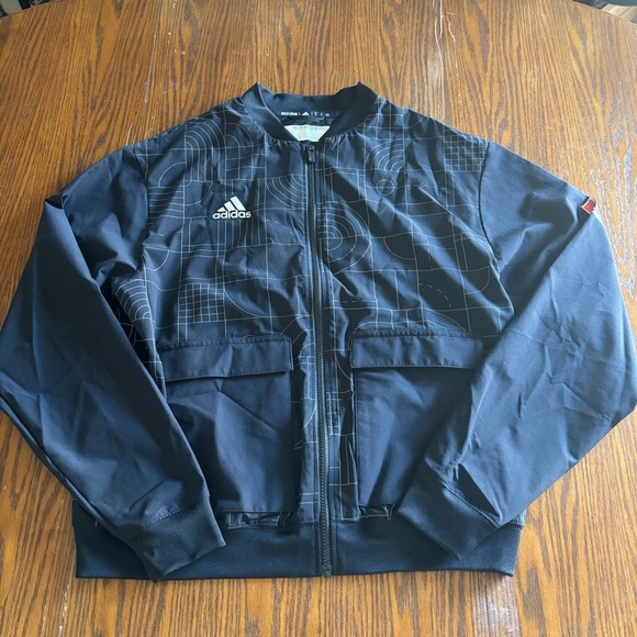 Adidas Originals Miami Hurricanes Playoff FZ Jacket Men's Black Size Medium - Picture 1 of 9